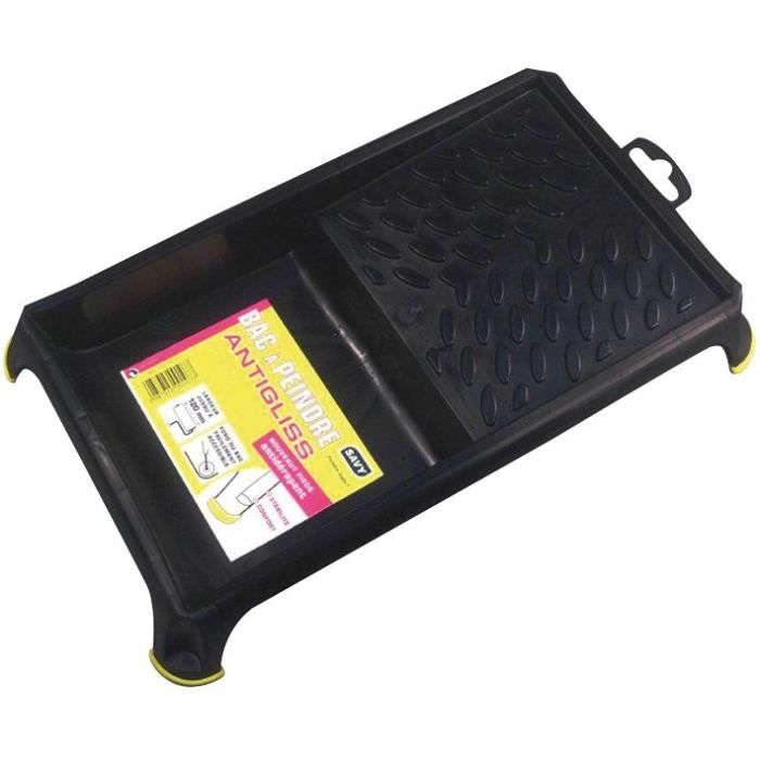 Bac à peinture antiglisse plat pour rouleau 120 mm - noir