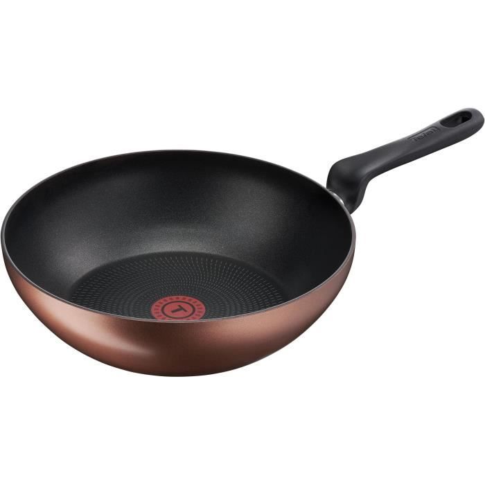 TEFAL OPTIMAL Poêle wok - induction - 28 cm - marron