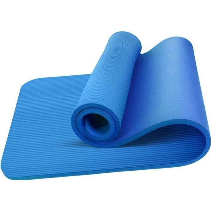 Tapis de Yoga Bleu épais antidérapant pour sport fitness, gym, musculation, pilates