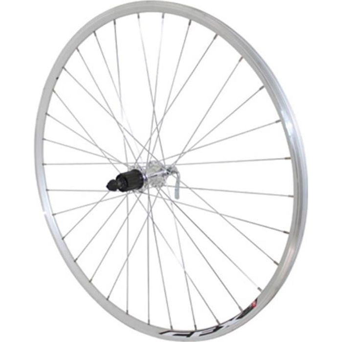 ROUE ROUTE 700 ELAN ARRIERE CFX ARGENT MOYEU ALU POUR CASSETTE SHIMANO-SRAM 10-9-8V.