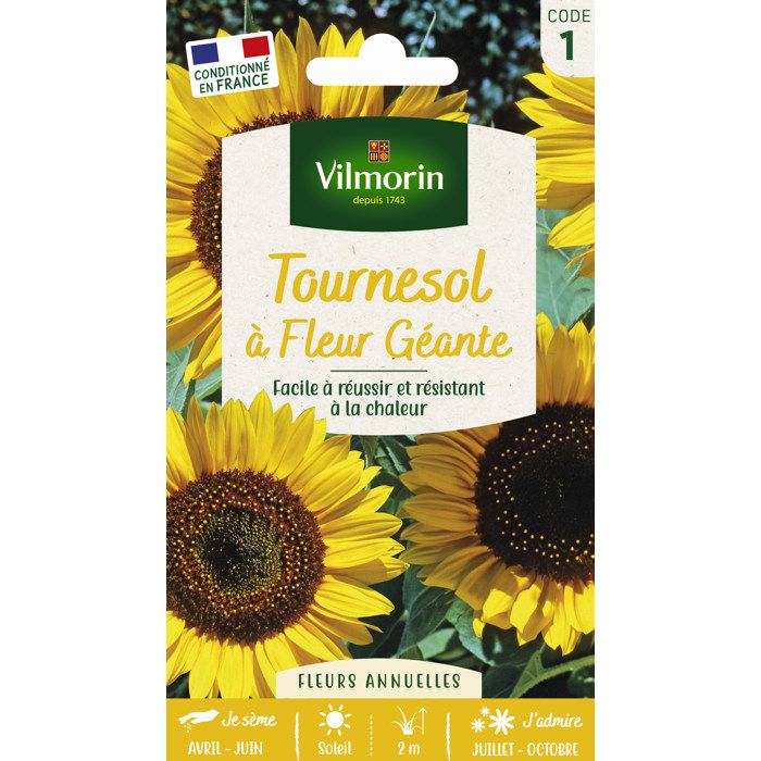 Comparer les prix de Graines de tournesol, à fleurs géantes, fleurs jaunes, Vilmorin