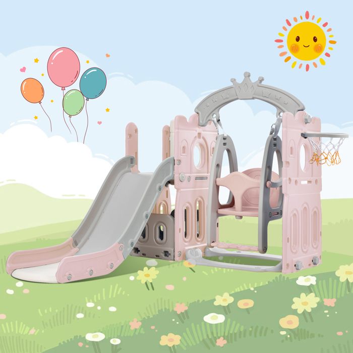 Ensemble Toboggan 9 en 1 pour Enfants Aire de Jeux avec Toboggan&Escalade Télescope Jeu d'Anneaux Panier de Basket pour 18+ Mois Jaune Ensemble Toboggan 9 en 1 pour Enfants Aire de Jeux avec Toboggan&Escalade Télescope Jeu d'Anneaux Panier de Basket pour 18+ Mois Jaune