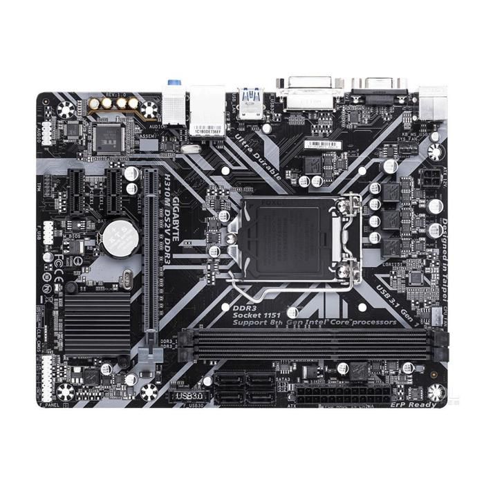 Carte mère GIGABYTE H310M DS2V DDR3 SDRAM Intel H310 Socket LGA1151 2xDDR3 SDRAM 32GB Micro ATX - Gigabyte