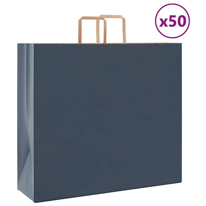 Switory 100 Sacs Cadeaux En Papier Kraft Avec Poignées 20,5 X 12,7 X 33 Cm – Brun Écologique