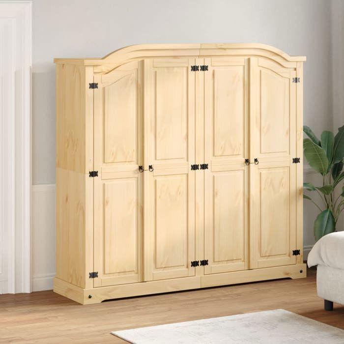 vidaXL Garde-robe Corona 194x52x186 cm bois de pin massif armoire de rangement organisateur de garde-robe armoire 4012162