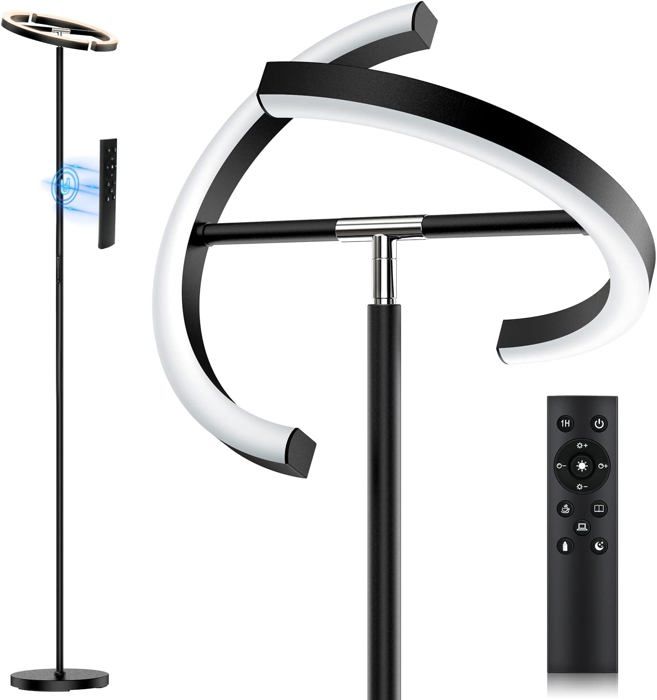 Lampadaire solaire avec détecteur de mouvement et télécommande, lumière