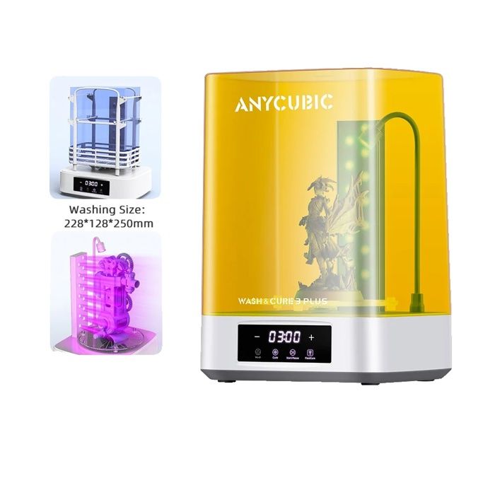 Imprimante 3D - Anycubic - Wash & Cure 3 Plus - Fonction de durcissement - Machine à laver - Jaune - Oem