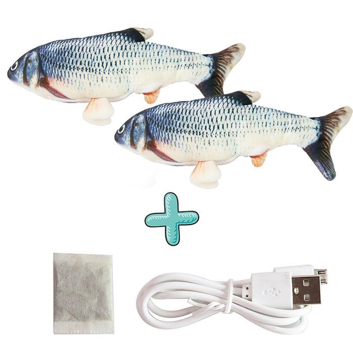 Meilleurs prix pour 2pcs Jouets pour Chat électriques en Forme de Poisson réaliste avec Herbe à Chat Jouet interactif en Peluche pour Chat Chaton