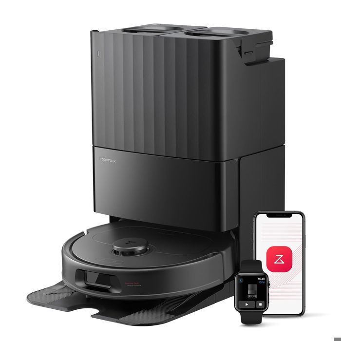 Roborock QV 35S Aspirateur Robot Laveur 10000 pa Double Anti Enchevêtrement Relevables 10mm，Station Tout-en-UnNoir