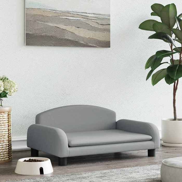 Lit pour chien - vidaXL - Gris clair - 70x45x30 cm - Tissu - Cadre en bois de pin Lit pour chien - vidaXL - Gris clair - 70x45x30 cm - Tissu - Cadre en bois de pin