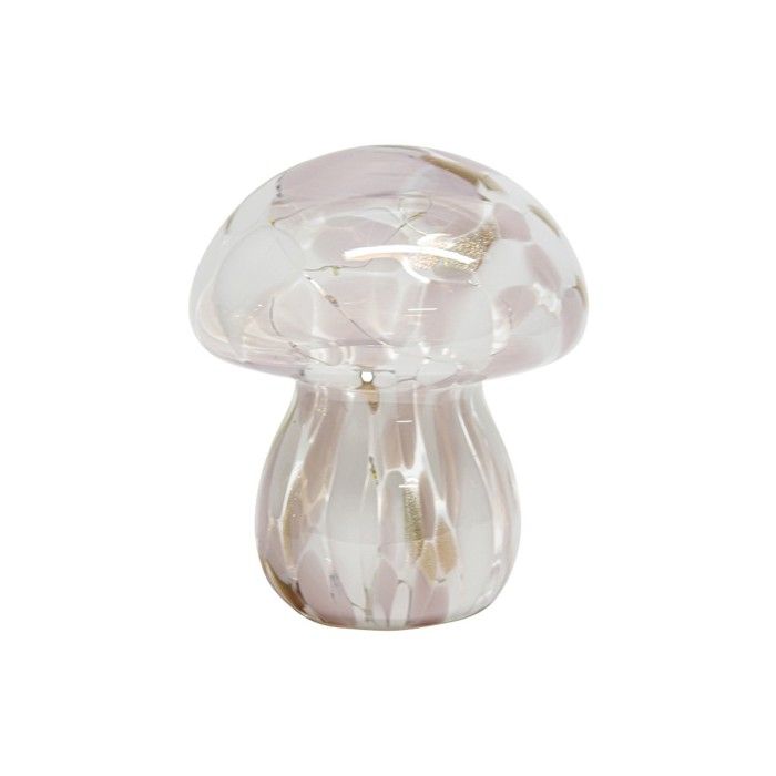 Lampe décorative champi tacheté rose LED à piles