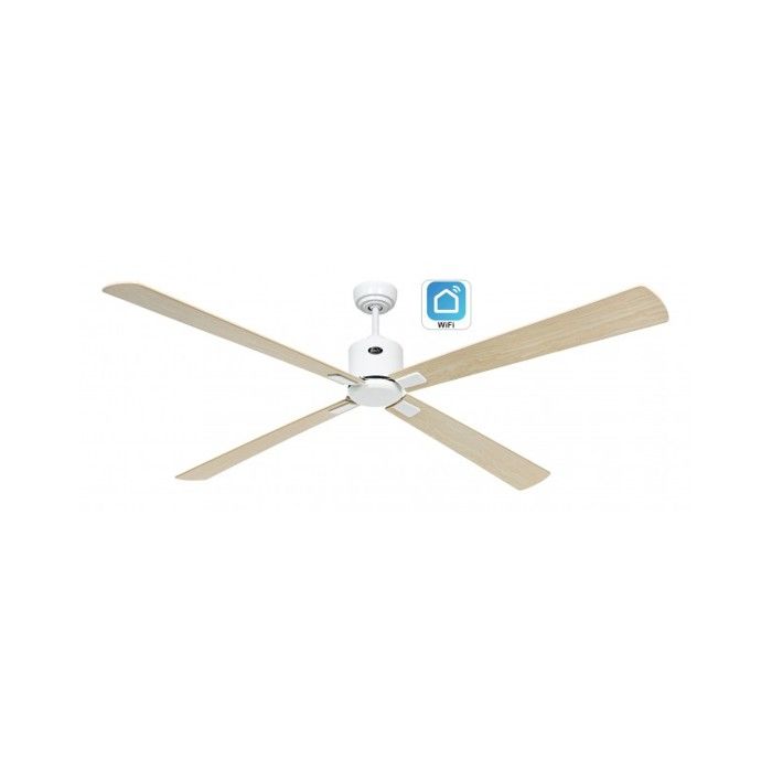 Ventilateur de plafond avec WiFi CasaFan ECO NEO III 180 cm 943426W moteur blanc / pales réversibles érable et hêtre - Casafan