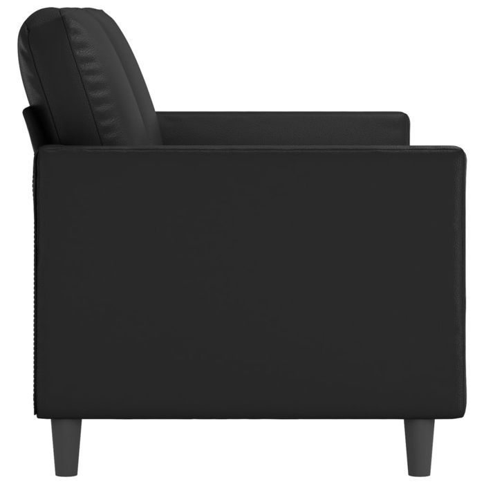 Promotion janvier Canapé à 2 places - MANGO - SOFA DOUBLE - Noir 140 cm - Similicuir SS894