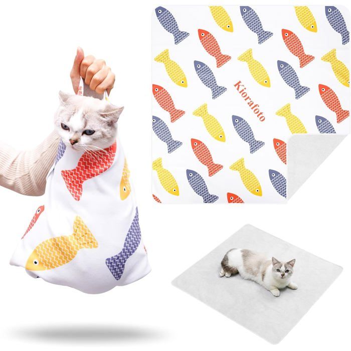 Grande couverture de toilettage pour chat et petit chiencouverture anti-griffures pour chat adulteprotection des ongles - 70 cm