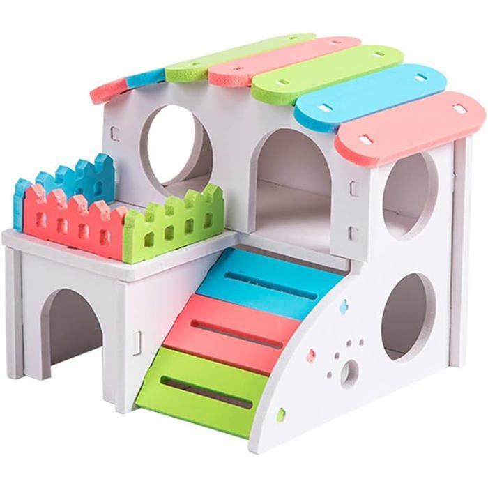 Maison villa en PVC OLOEY pour hamster cachette et nid pour gerbilles chinchillas cobayes et petits animaux