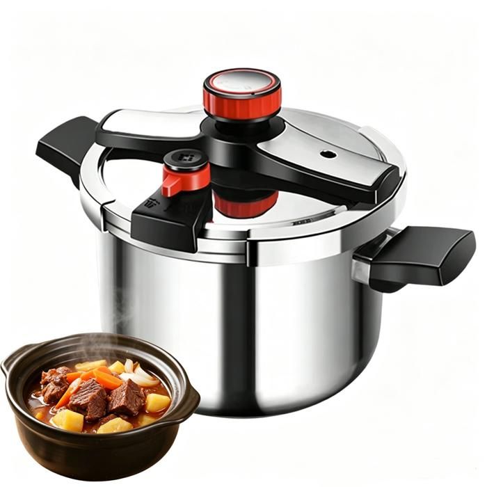 Autocuiseur 4L Cocotte-minute Marmite Autocuiseur Inoxydable 3 Réglages Sécurité Gaz Induction Ménage 4L antidéflagrant