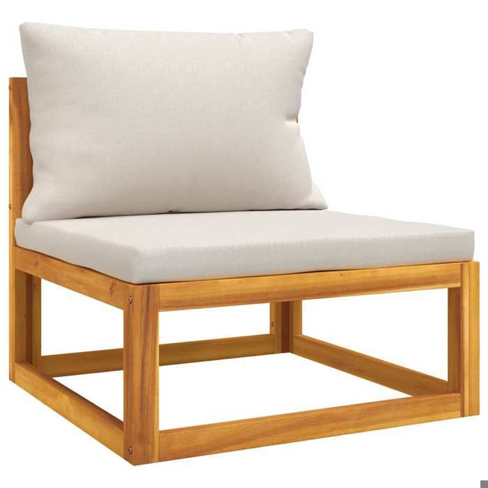 Salon de jardin 2 pièces 68x70 5x65 cm en bois massif gris clair - vidaXL - Avec coussins - Charge maximale 110 kg - Finition huilée