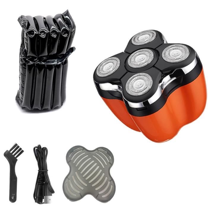 Rasoir électrique Homme Tondeuse Barbe - Lame Triple, Rechargeable, Usage Sec/humide - Noir/Argent