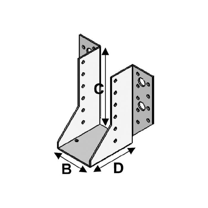 80 x 80 x 120 x 2,0 mm P x l x H x /ép 50 sabots de charpente /à ailes ext/érieures AL-SE080120 Alsafix Alsafix
