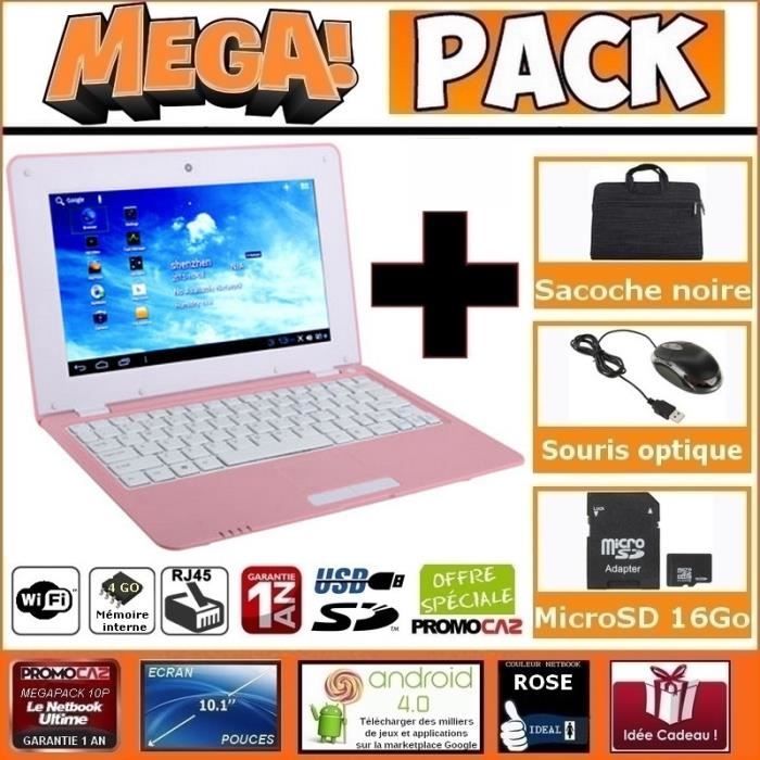 JEU CONSOLE ÉDUCATIVE MEGA Pack - Mini PC pour l'éducation Netbook Rose 10 lbs