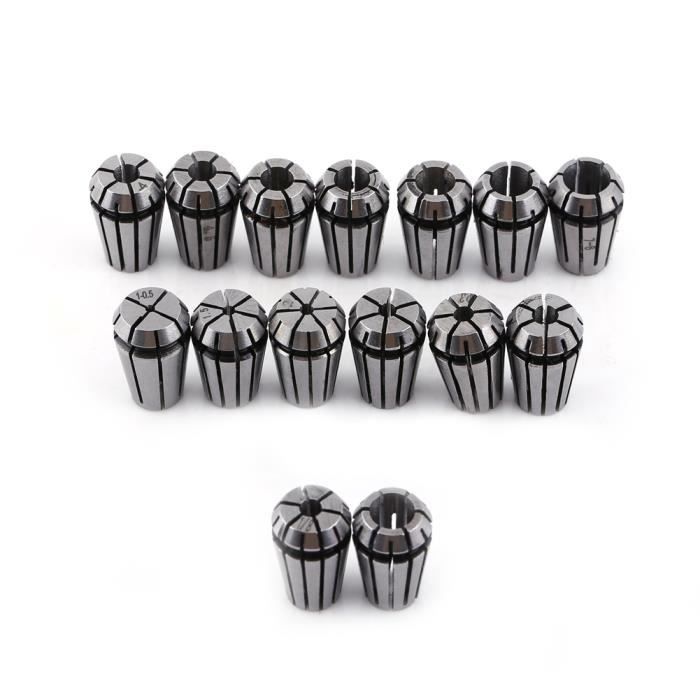 Lot De 3 Pinces à Ressort ER11 Pour CNC - 1/8", 4mm, 6mm - Précision 0.008mm