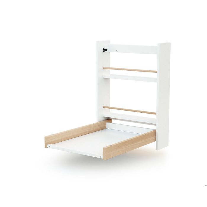 AT4 - Table à langer murale rabattable en bois EAZY Blanc et Hêtre Verni - Taille unique AT4 - Table à langer murale rabattable en bois EAZY Blanc et Hêtre Verni - Taille unique