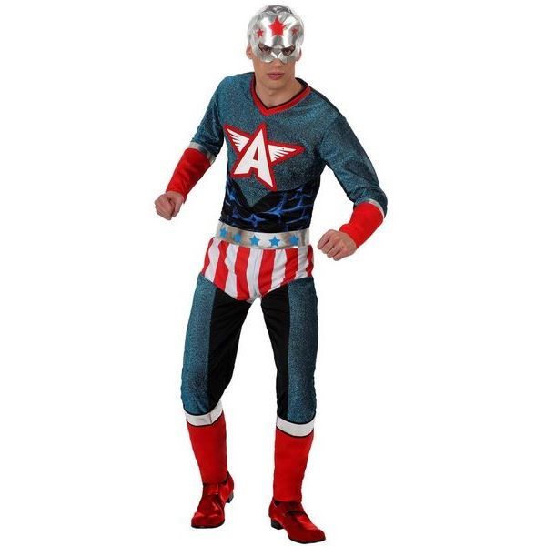 déguisement super-héros homme - atosa - taille xl - couleurs américaines et argent