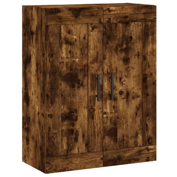Ayhao2 Armoire murale chêne fumé 69,5x34x90 cm bois d'ingénierie