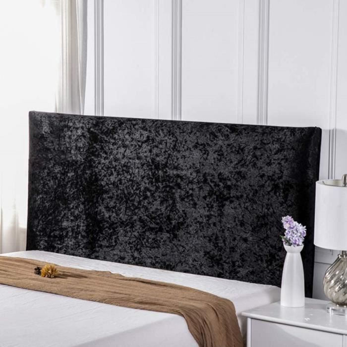 Housse De Tête De Lit Velours Extensible 140/160/180 Cm – Anti-Poussière Avec Poches Latérales, Lavable