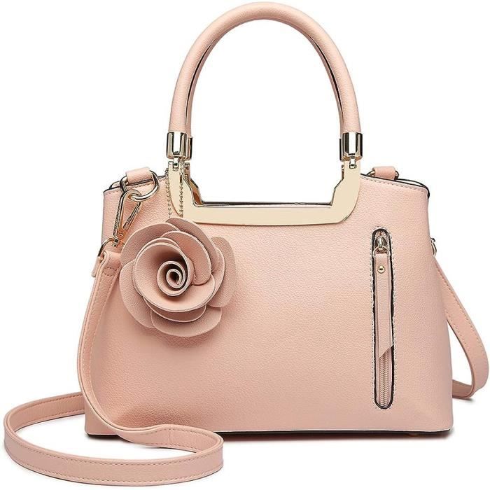 Petit Sac Bandouliere Femmes Joli Sacs A Main En Simili Cuir Fleur Pour Usage Quotidien u248 Rose Cdiscount Bagagerie Maroquinerie