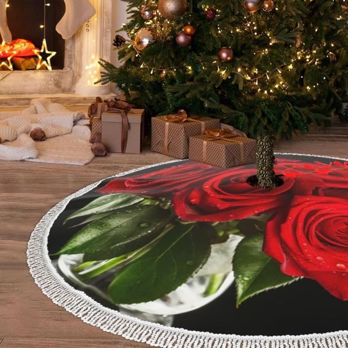 Jupe de sapin de Noël mignonne et caricorne rose avec col