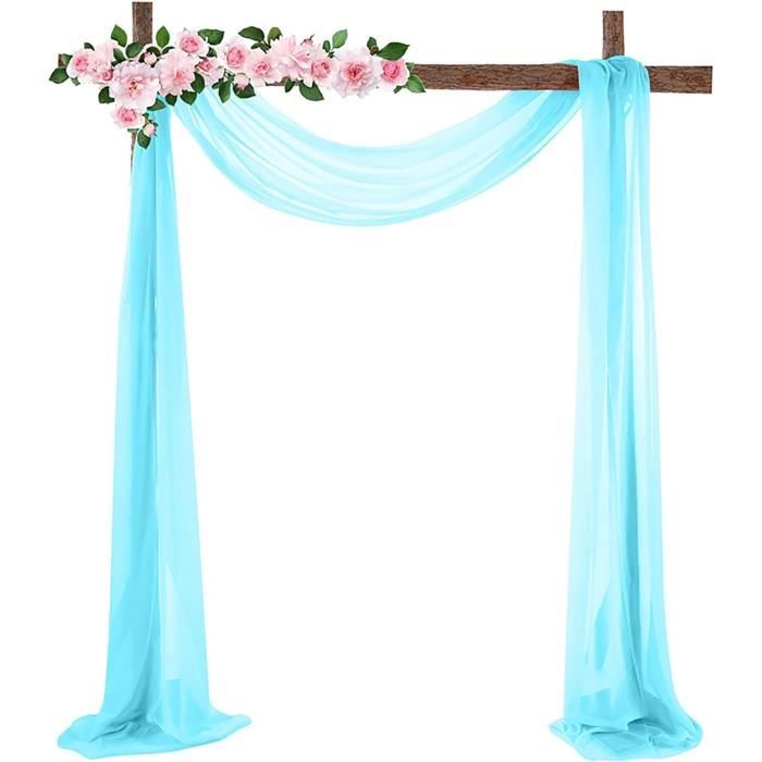 Lot De 6 Panneaux De Mousseline Bleu Bébé – Rideaux De Plafond Pour Mariage, Arche, 5x10 Pieds, Neuf