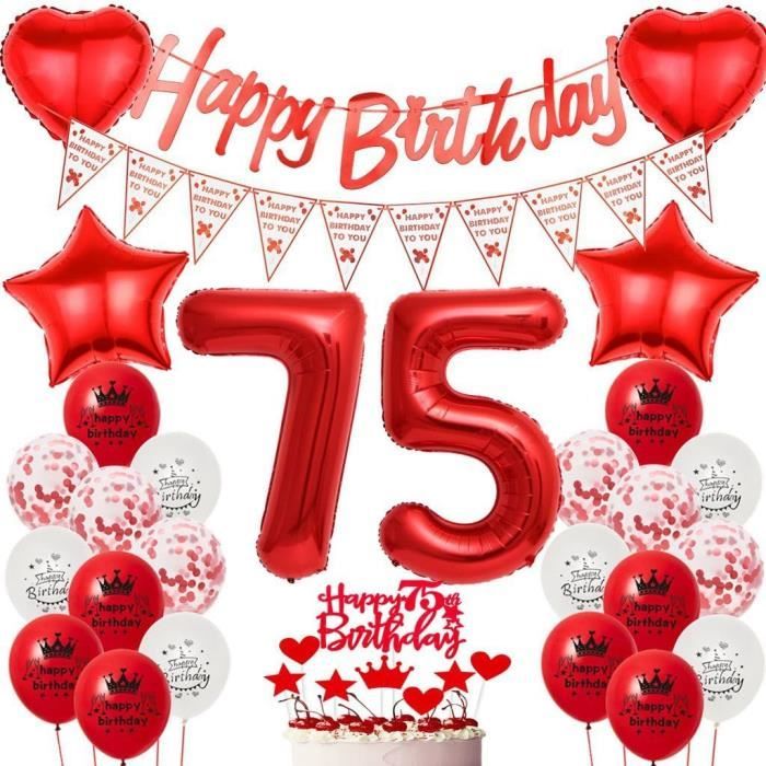 Guirlande de ballons 25 ans - Noir Rouge - Décoration anniversaire - Kit de ballons pour fête d