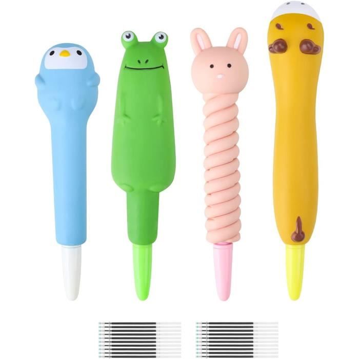 Lot De 20 Stylos Gel Rigolos 0,5 Mm - Motifs Kawaii Animaux, Cadeau Anniversaire Enfants, Papeterie Fun - 10