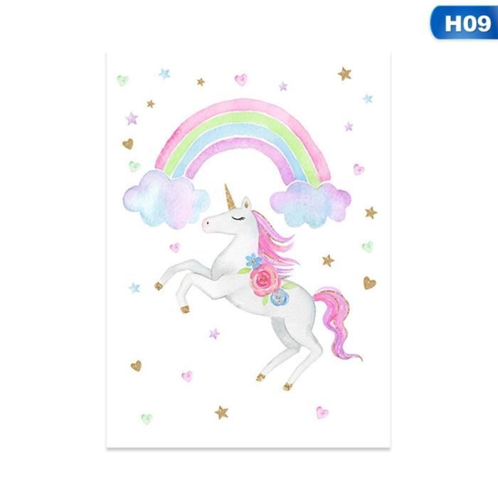 Peinture Decorative De Dessin Anime De Chambre D Enfants Mignons Etoiles Noyau De Peinture Sans Cadre De Licorne H09 40x60cm Achat Vente Tableau Toile Cdiscount