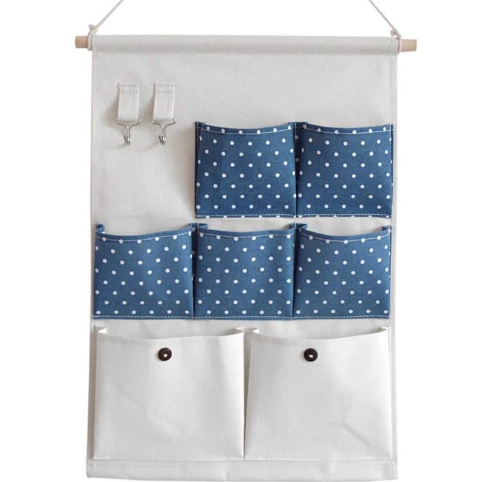 7 Pcs Sac De Rangement Suspendu Sac Organisateur Mural En Tissu Pochette De Rangement Pour Bebe Placard Armoire Chambre Avec 2 Lier Cdiscount Maison