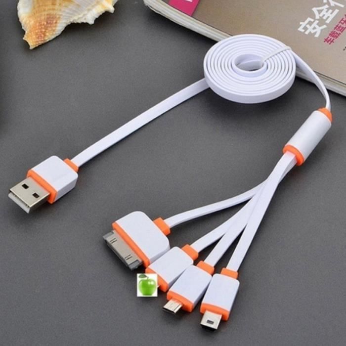 4 en 1 Câble USB Multi Chargeur Pour Mobile Universel iPhone Android ...