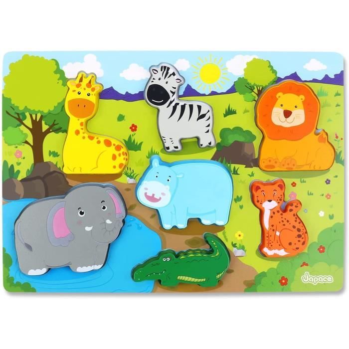 Puzzle Animaux en Bois - Montessori - Jouet Educatif pour Enfant de 1 à ...