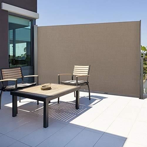 Paravent Retractable 1 4 X 3 M Taupe Achat Vente Voile D