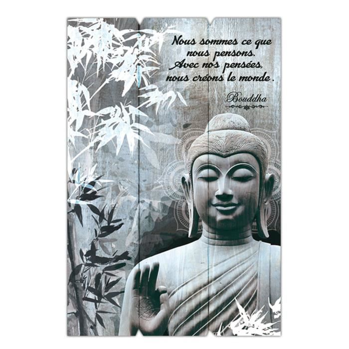 Cadre Bouddha 40 X 60 Cm Nous Somme Ce Que Nous Pensons Cdiscount Maison