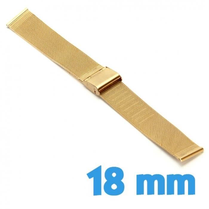 Bracelet milanais pour montre 18 mm Doré Coulissant Doré Bracelet Montre  Maille Milanaise , - Achat/vente bracelet de montre - Cdiscount