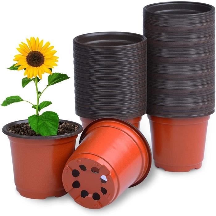 80Pièces Pot Plastique Plante Pots de Fleurs 10cm Potager Pot de