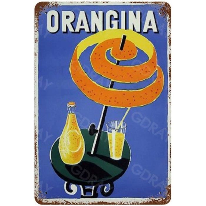ZHMAO Plaque En Métal Orangina Plaque En Métal Vintage Publicitaire