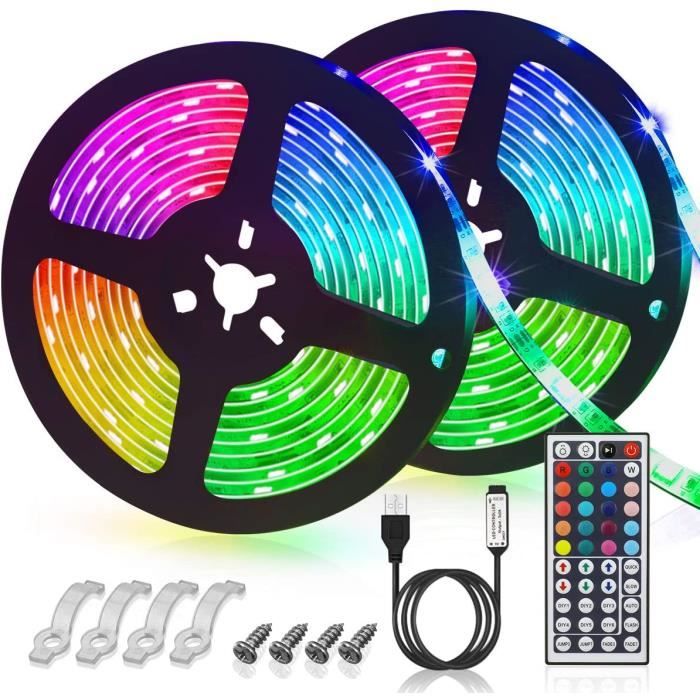 Ruban LED, Bande LED 6m Multicolore USB 180 LEDs IP65 Etanchéité ...