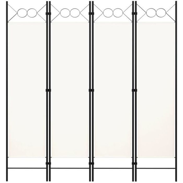 Cloison de séparation Paravent séparateur de pièce - décoration meuble - 4 panneaux Blanc 160x180 cm