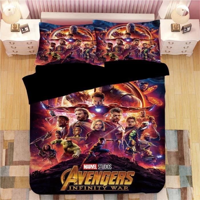 Jerry Fabrics Marvel Avengers Parure de lit avec housse de couette 140 x  200 cm et taie d'oreiller 70 x 90 cm - Comparer avec