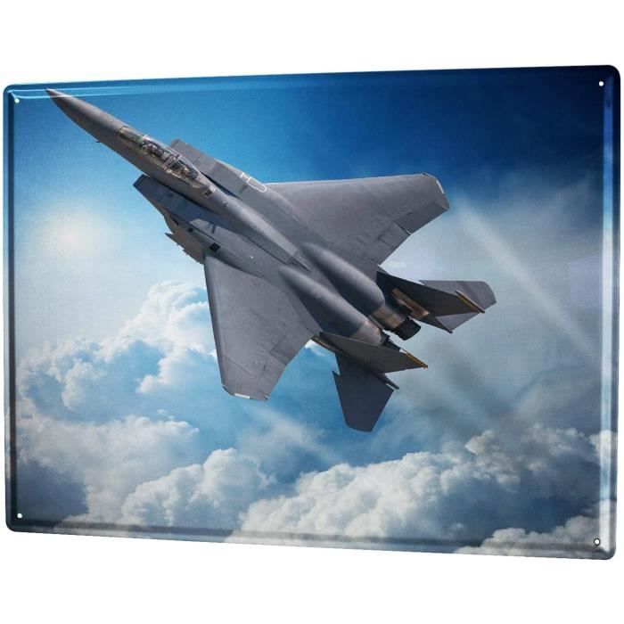 US 08 PLAQUE METAL AVION CORSAIR F4 U AIRCRAFT MILITAIRE AMERICAIN 30X20 CM