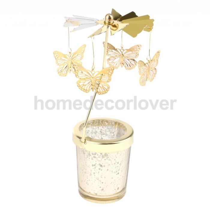 Bougeoir,Carrousel photophore rotatif bougeoirs romantique doré veilleuse  cadeaux créatifs vacances lampe décorative - Type 10 - Cdiscount Maison
