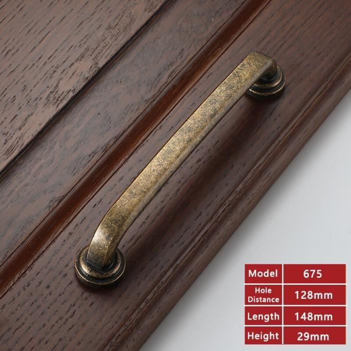 RZDEAL Lot De 4 Poignées De Tiroir En Laiton Antique Massif Pour Armoires De Cuisine De Style Antique