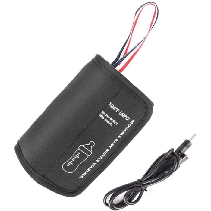 Chauffe-Lait Pochette Portable pour Maison/Voiture Sac Isotherme Biberon- Température Constante de 40 degrés Noir Manyo Chauffe Biberon de Voyage USB 